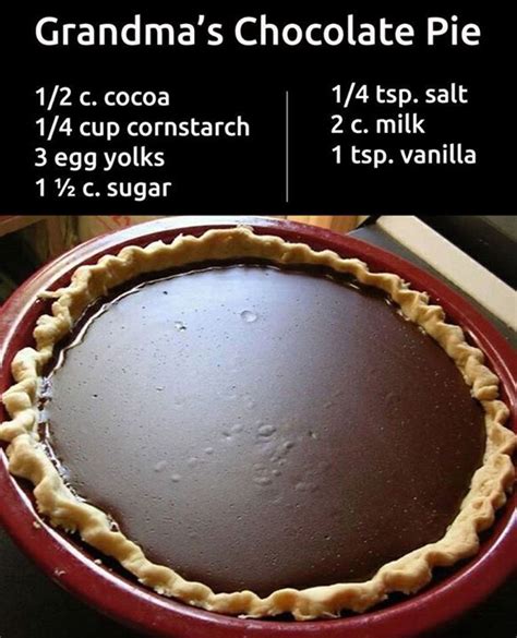 When it showed up a few days ago, i made sure to get everything i needed to make them. Grandma's Chocolate Pie Recipe | Just A Pinch Recipes