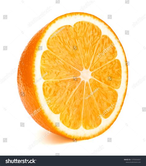 Perfectly Retouched Sliced Half Orange Fruit Stock Photo 1370354267