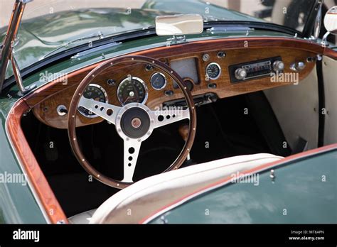 Classic Car Interior Steering Wheel Dashboard Vintage Stylemg Car