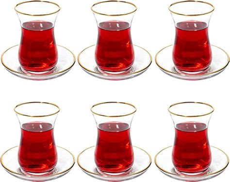 Amazon Com Vikko Turkish Tea Glasses Saucers Oz Turkish Tea