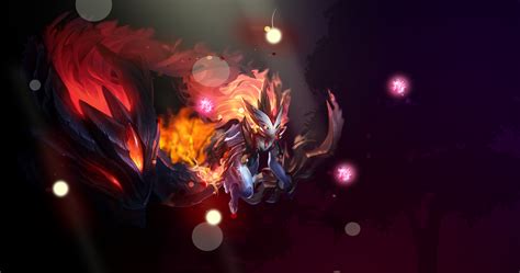 Wallpaper Red League Of Legends Kindred Light Flame Darkness
