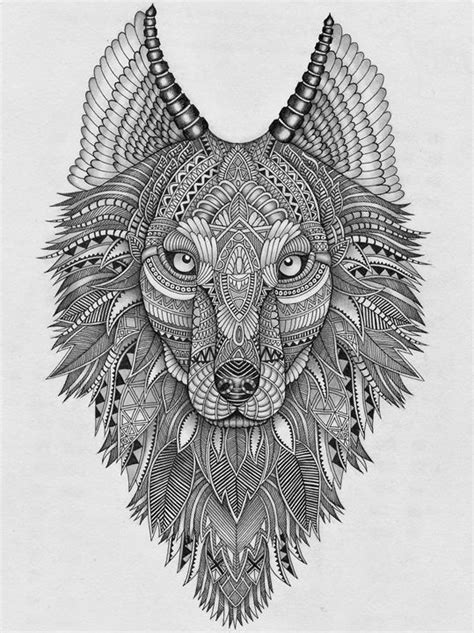 Zentangle Wolf Selinas Artwork Paintings And Prints Animals Birds