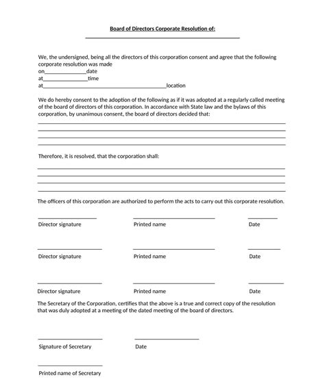 The board resolution letter has a formal format. Board Resolution For Signing Authority - Photo Sign In