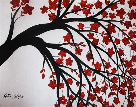 Japanese Cherry Blossoms Painting By Katie Slaby