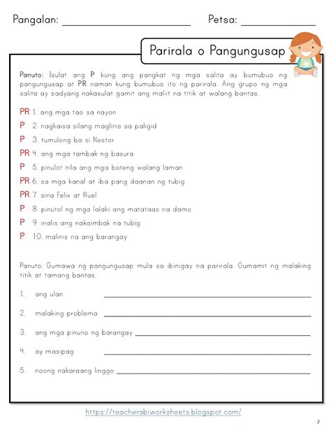 Activity Sheet Uri Ng Pangungusap