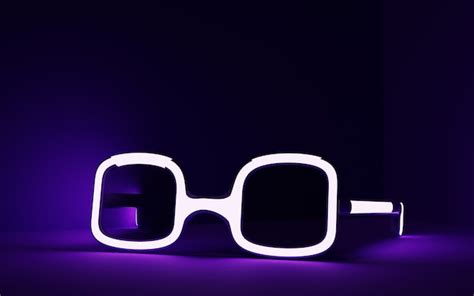 Ilustración 3d De Gafas Brillantes Sobre Fondo Morado Oscuro Foto Premium