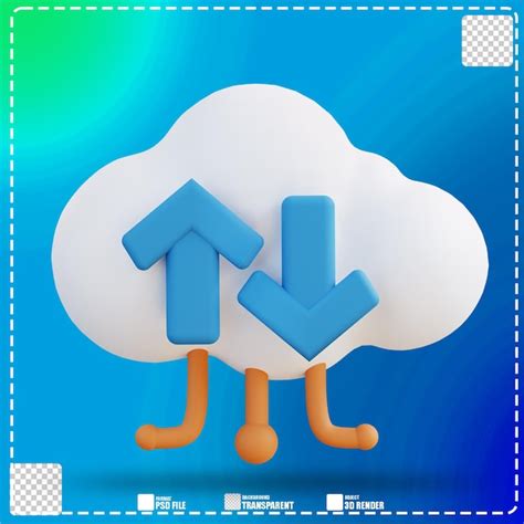 Premium Psd 3d Illustration Of Cloud Backup Management 2