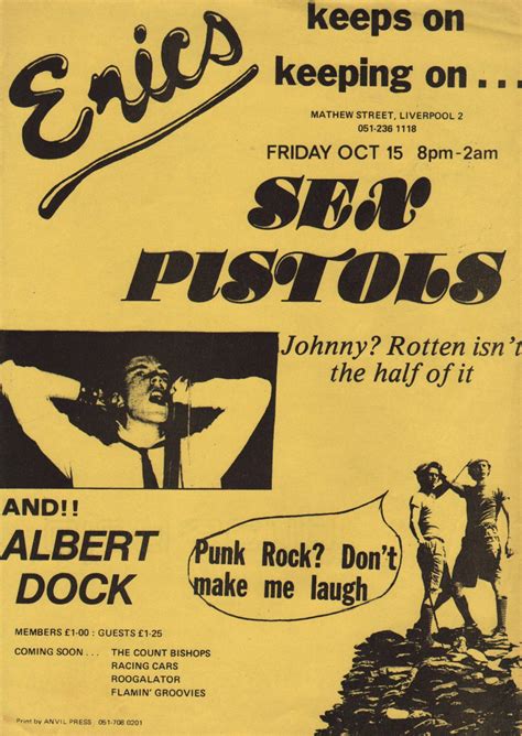 Sex Pistols Ultra Rare 1976 Erics Liverpool Concert Handbill