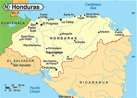 El Mapa De Honduras Con Nombre Por Departamento Mapa De La Division