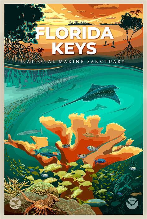 Florida Keys National Marine Sanctuary Poster Office Of National