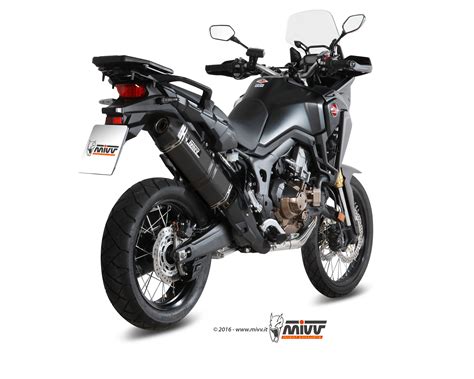 With its 21″/18″ wheel combination. HONDA CRF 1000 L AFRICA TWIN Exhaust Mivv Speed Edge Inox ...