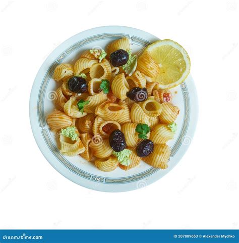 Pasta Col Pesto Rosso Stock Image Image Of Garlic Pasta 207809653