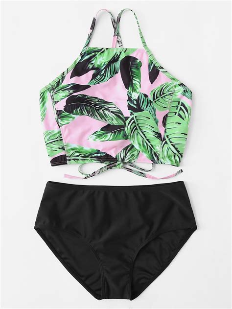 Palm Print Bikini Set