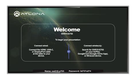 510w Welcome Screen Atlona® Av Solutions Commercial And Education