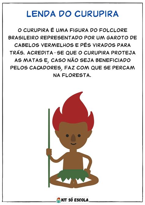 textos para imprimir personagens do folclore brasileiro mitos e lendas CURUPIRA SÓ ESCOLA