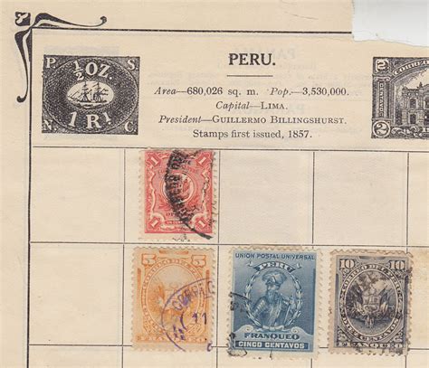 Blogart Peru An Old Stamp Album Page With Peruvian