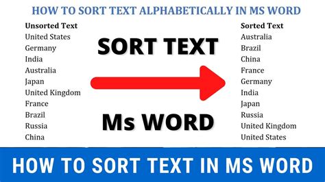 How To Sort Text Alphabetically In Word Arrange Text In Alphabetical
