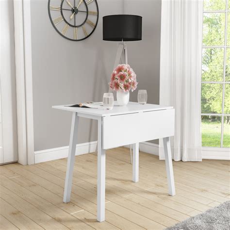 (2) total ratings 2, £44.99 new. Drop Leaf Dining Table in Off White Solid Wood Square Space Saving 5056096020069 | eBay