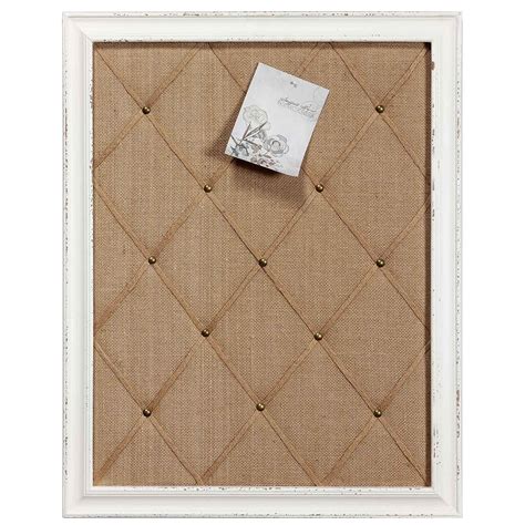 Buy Antique White Linen Fabric Pin Board 21×27 Message Board Wall