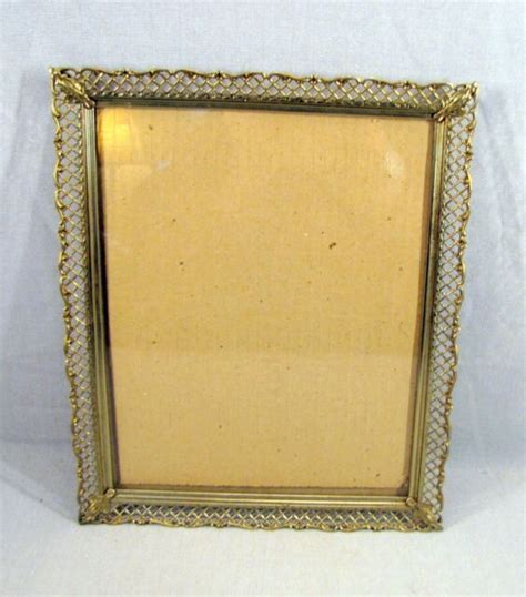 Vintage Gold Filigree Ornate Metal Picture Frame Hollywood Regency 8 X