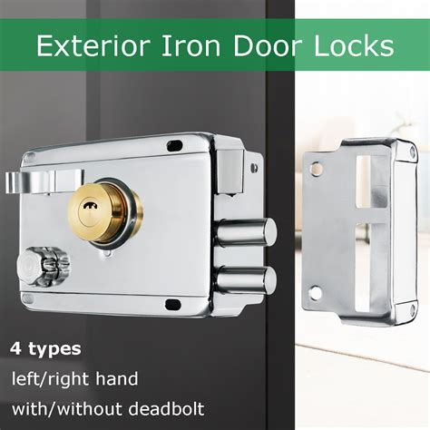 New Exterior Iron Door Locks Security Anti Theft Lock Multiple