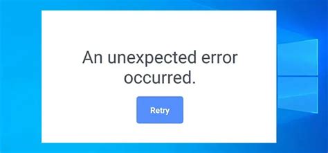An Unexpected Error Occurred Please Try Again Later что делать