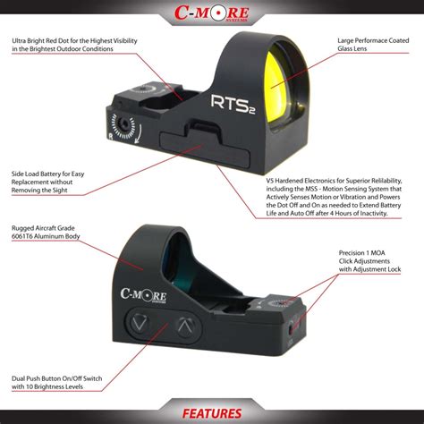 C More Rts2 1x V5 Micro 3 Moa Dot Red Dot Sight Free Sandh Rts2b 6 Rts2b