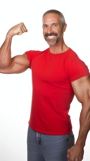 Premium Photo Muscular Man Flexing His Arm