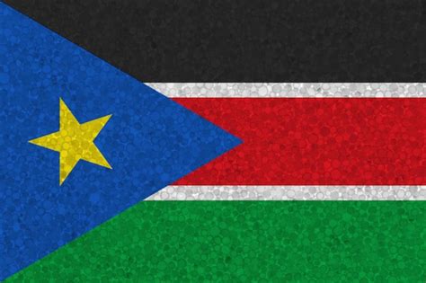 bandera de sudán del sur en textura de espuma de poliestireno foto premium