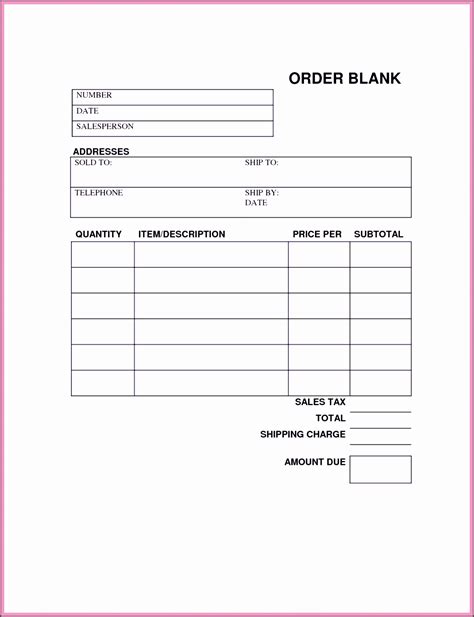 Fillable Order Forms Printable Forms Free Online