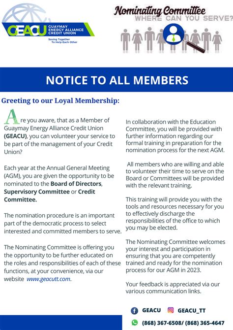 Nomination Newsletter 2023 Guaymay Energy Alliance Credit Union