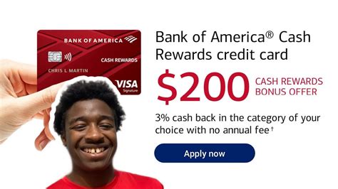 When you spend $1,000 in purchases in the first 3 months1. Free $200 and 3% Cash back The BEST Starter Credit Card!? The Bank of America Cash Rewards card ...