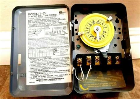 Intermatic T103 120 Volt Dpst 24 Hour Mechanical Time Switch For Sale