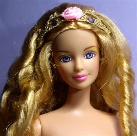 Barbie Doll Nude Long Spiral Ringlet Blonde Hair Blue Eyes Tnt Click