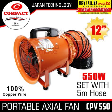 Compact 12 Portable Axial Fan Industrial Air Blower Ventilator Cpv 550