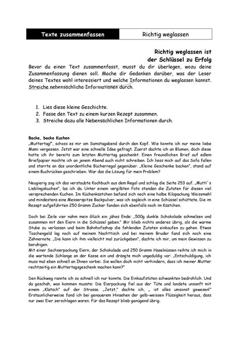 Schreiben sie danach stichworte zum text auf und trennen sie dabei das wesentliche vom unwesentlichen. Texte zusammenfassen - Unterrichtsmaterial in den Fächern DaZ/DaF & Deutsch in 2020 | Daf ...
