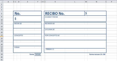 Plantilla De Recibos En Excel En 2020 Recibo Formato De Recibo