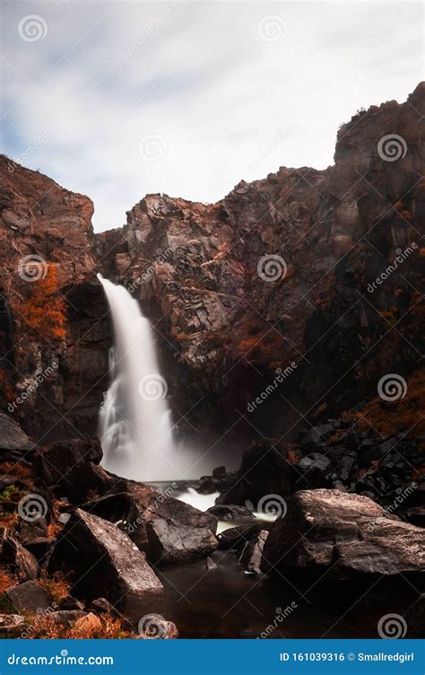 Kurkure Waterfall In Altai Mountains Siberia Russia Stock Photo