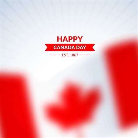 Happy Canada Day Background With Blurred Flag Download Free Vector