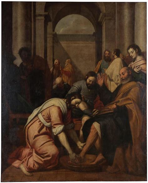 Jesus Washing Peters Feet 1657 Oil On Canvas Painting By Antonio