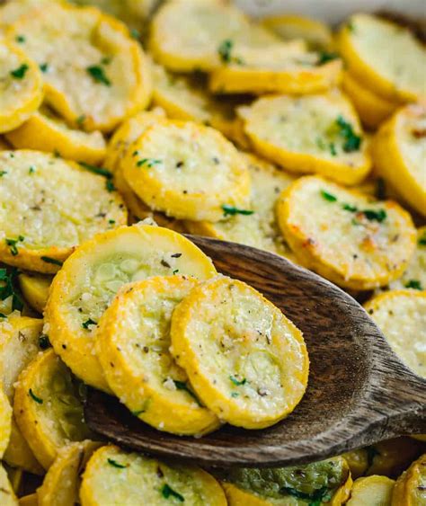 Roasted Yellow Squash With Parmesan Cheese And Herbs Posh Journal