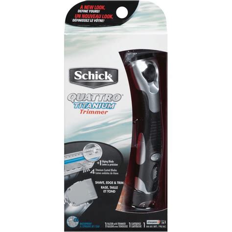 Schick is a brand of personal care and safety razors, founded in 1926, and currently owned by edgewell personal care. Schick Quattro Titanium Razor With Trimmer (1 each ...