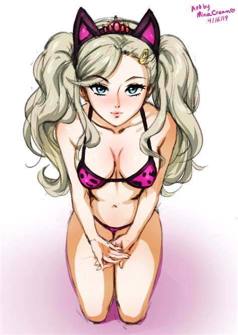 Rule 34 1girls Ann Takamaki Bikini Blonde Female Blonde Hair Blue Eyes Breasts Cat Ears