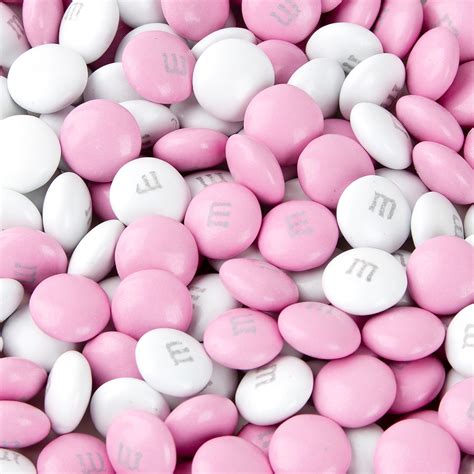 Light Pink And White Mandms Chocolate Candy • Mandms Chocolate Candy
