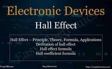 Hall Effect Principle Theory Formula Applications And Faqs