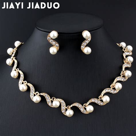 imitation pearl necklace earring set imitation pearl jewelry sets african bridal aliexpress