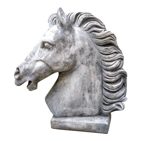Regal Cast Concrete Architectural Element Horse Head Statuary Chairish