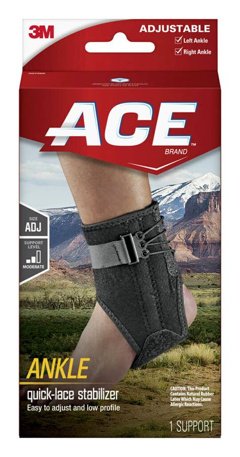 Ace Ankle Brace Rapid Lace Moderate Support Wrap Adjust To Fit Most