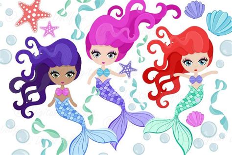 Cartoon Mermaids Siren Clipart 517983 Illustrations Design
