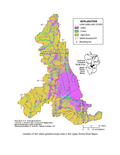 Upper Illinois River Basin A Land Use And B Tributary Basins